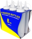 New Star Foodservice 26115 Squeeze Bottles, Plastic, 8 oz, Clear, Pack of 6