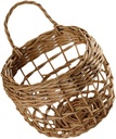 Cabilock 2pcs Rattan Woven and Garlic Storage Basket Hollow Design for Kitchen Wall Decor Random Chic Practical Hanging Basket for Home Organization and Garden Use