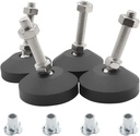 Luomorgo 4 Pcs M8 Leveling Feet with T-Nut, Anti Skid Threaded Rubber Feet, Adjustable Swivel Levelers for Furniture Feet, Heavy Duty Appliance Feet for Mechanical Equipment (D50 x M8 x H50)