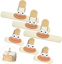 6 Pack Chip Bag Clips, Plastic Bag Clips for Chips Food Storage Cute Heavy Duty Seal (3 Large+3 Small)