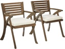 Christopher Knight Home Helen Outdoor Acacia Wood Dining Chair, Gray and Crème