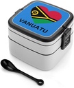 Love Vanuatu Portable Bento Box with Handle 2 Compartment Leak-Proof Stackable Lunch Box for Work Picnic Camping
