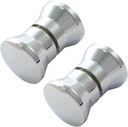 Shower Door knob Handle, 2 Pairs Round Chrome Glass Door Handle Pull Handle knob, Parts Replacement for Shower Enclosure, Shower Bath Screen (XT-02LS)