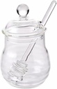 Cabilock 1set Transparent Honey Pot with Dipper and Lid Honey Dispenser for Kitchen Bakery Shop and Home Use