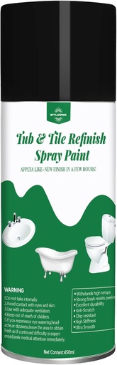 [BRSROCYTOUHRYFD4] styleonme Tub and Tile Spray Paint Black, 450ml 1 pack, Diy Countertop Paint kit, Suitable for Ceramic, Porcelain, Fiberglass, Bathtub, Tile, Bathroom wall Repair Spray Paints