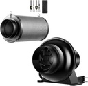 VIVOSUN 4 Inch 195 CFM Inline Duct Ventilation Fan Vent Blower for Grow Tent, and 4 Inch Air Carbon Filter Smelliness Control with Australia Virgin Charcoal Combo