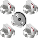 AMI PARTS DG94-03500A/Z Fit for Samsung Gas Stove Knob Replacement (5PCK) and DG94-04167 DG94-03500U Gas Stove Knobs-Models NX60T8111SS NX60T8311SS NX60T8711SS for Samsung Oven Stove knobs
