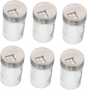 DECHOUS 6Pcs Glass Kitchen Seasoning Bottles with Revolving Covers Food Grade Round Containers for Household Spice Storage and Convenient Cooking Organization