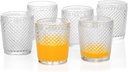 G Chroma Collection Tumbler Glasses Set of 6, 9.5 oz Clear Premiun Drinkware For Soda Juice Coke Beer Water Beverage Iced-tea, Double Old-fashioned Glass Perfect for Dinner Parties Bars Restaurants
