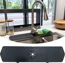 Faucet Handle Drip Catcher Silicone Lengthened Mat, 24'' Splash Guard, Sink Guard for Kitchen Drying Mat Soap Sponge Accessories Tray Bathroom Bar Protection Black