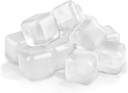 60 Pack Reusable Ice Cubes - Non Melting, Refreezable Plastic Ice Cubes for Drinks | Keep Whiskey, Wine, Cocktails, Coffee Cold Without Watering Down | BPA Free (Transparent)