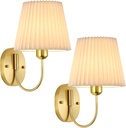 PASSICA DECOR Hardwired Gold Wall Sconce Set of 2 Vintage Wall Light for Bedroom Living Room Vanity Farmhouse Bathroom Hallway Kid Room