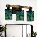 Vanity Lights for Bathroom Wall Lights for Bedroom Living Room Palm Frond Tropical Leaves Seamless Banana Leaf Exotic Morden Bathroom Light Fixtures Wall Sconces 3 Light Home Decor