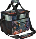 Insulated Cooler Lunch Bag,Animal Hummingbird Flower Reusable Lunch Box for Office Picnic Work School,Leakproof Large Cooler Tote Bags for Adult Men Women