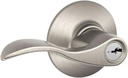 Schlage F80ACC619LH Satin Nickel Accent Accent Storeroom Door Leverset for Left Handed Applications