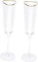 2pcs Flutes Wedding Crystal Flutes for Bridal and Groom for Toasting Festive Occasions
