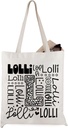 WCGXKO Lolli Gift Lolli Typography Canvas Tote Bag Travel Bag Shopping Bag for Grandma