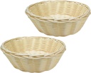 8-Inch Round Woven Bread Roll Baskets, Food Serving Baskets, Basket, Restaurant Quality, Polypropylene Material - Set of 2