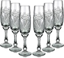 Neman Crystal 6 Oz. Lead Crystal Flute Glass, Set of 6
