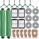 25 Pcs Accessories Kit for iRobot Roomba Plus 405 Combo/505 Combo Robot Vacuum Cleaner, Replacement Parts include 2 Main Brushes, 6 Dust Bags, 6 Mop Pads, 4 Filters, 6 Side Brushes and 1 Cleaning Tool