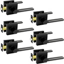 KAMOTA Passage Door Levers, 6 Pack Black Heavy-Duty Interior Door Handles, Square Non-Locking Door Locksets for Closets, Hallways and Conference Rooms, Left and Right Hand Reversible