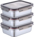 Stainless Steel Food Containers with Lids, Meal Prep Containers Reusable Freezer Storage Containers Lunch Containers Home Improvement Lunch Box Containers, Home Storage Kitchen Storage (22oz / 650ml)
