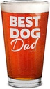 shop4ever Best Dog Dad Engraved 16 oz. Beer Pint Glass Funny Dog Lover Gift for Men Father’s Day