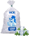 5LB Clear Plastic Ice Bags - 1000 Bags per case - 9"x18" Size - 1.25 mil thickness - Convenient Bulk Pack for Ice Storage and More