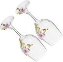 LIFKOME 2pcs Elegant Enamel Glass Wine Goblet Crystal High-stem Cups for Parties Weddings and Celebrations for Red Wine and Beverages