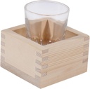 ABOOFAN Japanese Wooden Sake Cup Glass Sake Mugs for Housewarming Rice Wine Cup Serving Vintage Tea Mug