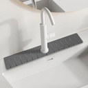 Stone Faucet Mat for Kitchen Sink,Diatomite Kitchen Sink Splash Guard with Raised Feet,Water Absorbent,Durable Protector for Bathroom Counter–Dark gray