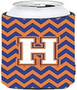 Caroline's Treasures CJ1060-HTBC Letter H Chevron Blue and Orange #3 Tall Boy Hugger Can Cooler Sleeve Hugger Machine Washable Drink Sleeve Hugger Collapsible Insulator Beverage Insulated Holder