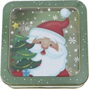 Christmas Tinplate Empty Tins Candy Tin Box Candy Jar Cookie Box Storage Organizer Box for Christmas Decoration Crafts - Santa