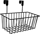 Over Cabinet Door Organizer Basket Grid Storage Baskets with Hooks Decorations Iron Metal Hanging Basket for, Black