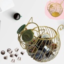 Cute Coffee Pod Cat Holder Stand for Counter, Large Capacity Chocolate Pod Organizer, Metal K-Cups Pods Storage Decoration (Gold)