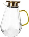 High Borosilicate Glass Cold Water Pitcher 1500ml Thermal Shock Resistant Beverage Kettle Sealed Lid and Spout for Homemade Juice Iced Tea and Milk