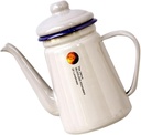 Handmade Enamel Coffee Kettle with Narrow Spout Smooth Surface Household Water Pot for Home and Coffee Shop Use Easy to Clean and Store