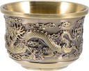Luxshiny Bronze Dragon and Phoenix Cup - Vintage Golden Zinc Alloy Tea Mug for Home Use Perfect for Tea Coffee and Party Events