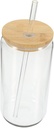 Glass Drinking Cup with Lid and Straw High-temperature Resistant Beverage Mug for Tea Juice and More for Home and Outdoor Use