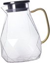Garneck Glass Pitcher with Lid 1.5L Beverage Jug Food-Safe Borosilicate Glass Easy Pour Design for Cold Water Juice Iced Tea Home and Party Use