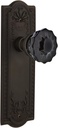 Nostalgic Warehouse 727246 Meadows Plate Privacy Crystal Black Glass Door Knob in Oil-Rubbed Bronze, 2.75