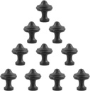 Renovators Supply Manufacturing Cabinet Knobs 1 in. Round Black Cast Iron Cabinet Handles with Mounting Hardware Kitchen Cabinet Handles Pack of 10