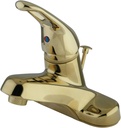 Elements of Design Wyndham EB512B Single Handle Centerset Lavatory Faucet with Brass Pop-Up, 4-Inch, Polished Brass
