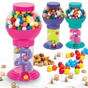 Playbees Twirling Gumball Machine - 3 Pack - 10 Inch - Gumballs Candy Dispenser for Kids - Candyland Party Favors and Supplies - Bubble Gum Machine for Birthday Party Decorations, Kids Parties
