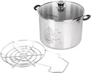 Harvest Stainless Steel 20 Qt Canning Pot with Rack | Water Bath or Steam Canning | Works on All Stovetops Including Induction, Glass, Gas (Stainless Steel Canner + Tools) (Stainless Steel Canner)