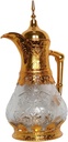 Arabic Style Coffee Pot 1600ml Tea Pot Beverage Pitcher with Rotating Lid Thermal Carafe Juice Tea Kettle for Holiday Coffee, Gold