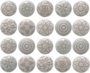 Ajuny Set of 20 Ceramic Knobs White for Dresser Drawers Chest Cupboard Bathroom Cabinet Kitchen and Furniture Handmade Vintage Handles Pull Decorative Knobs