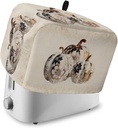 Thanksgiving 4 Slice Toaster Cover, Fall Bread Machine Cover Pumpkin Rustic Floral Botanical Leaves Kitchen Appliance Dust Cover Top Handle Fingerprint Protection Lightweight Kitchen Toaster Cover