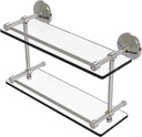 Allied Brass MC-2/16-GAL-SN Mc 2 Gal Monte Carlo Inch Double Gallery Rail Glass Shelf, 16 Inch, Satin Nickel