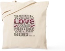 CafePress Micah 6:8 Tote Bag Reusable Natural Beige Canvas Shopping Bag